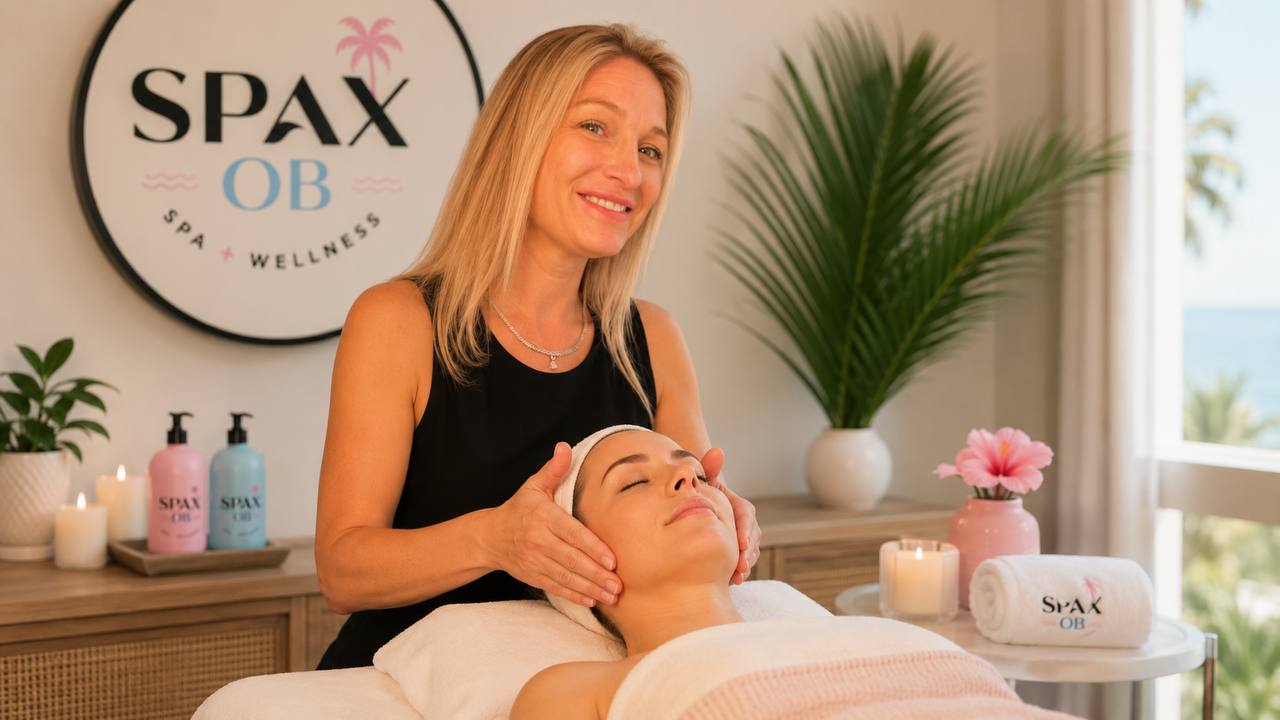 SPA X OB facial treatment in progress